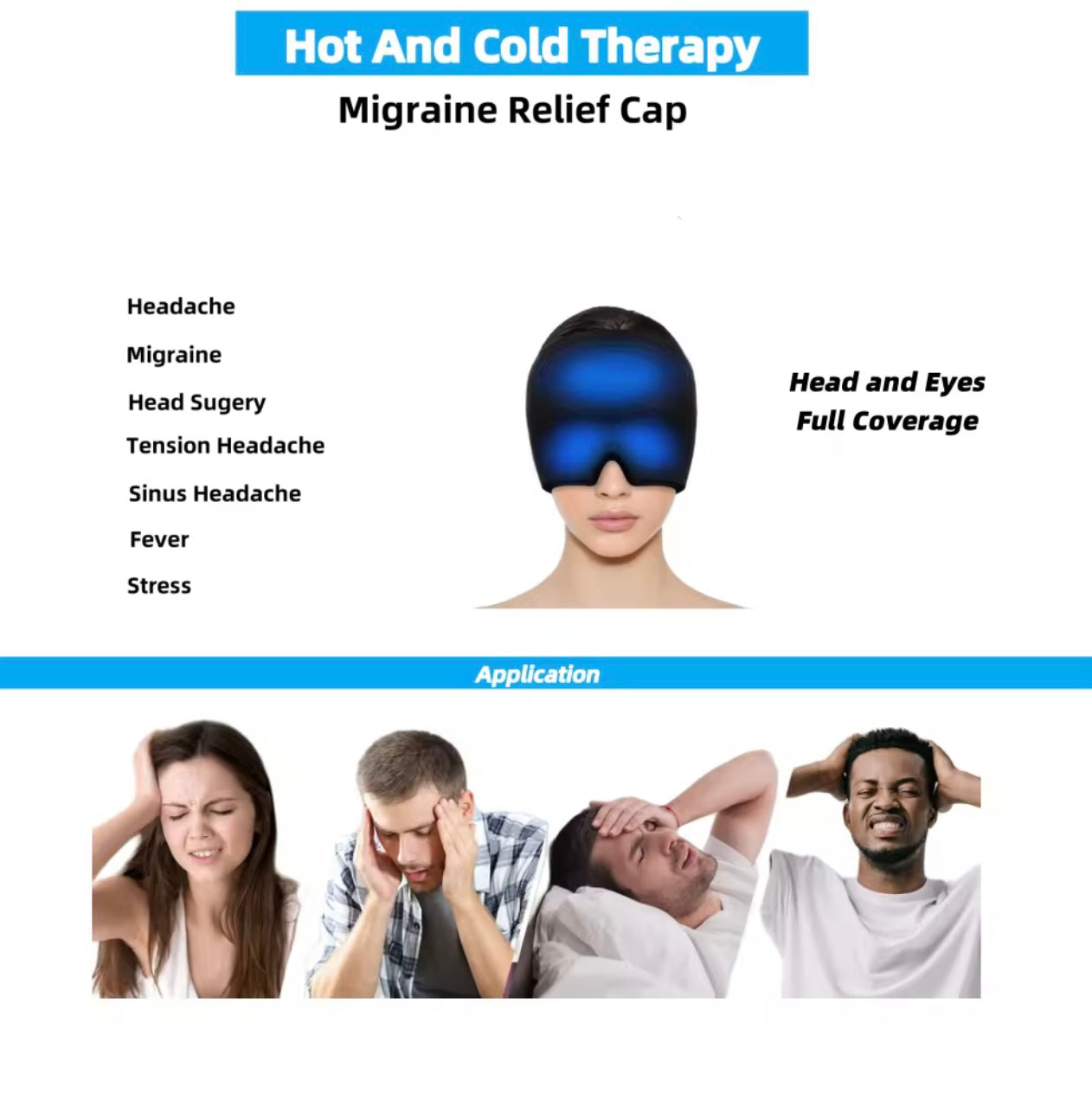 TikTok Famous 360° Therapy Green Cap – Headache & Stress Relief Mask