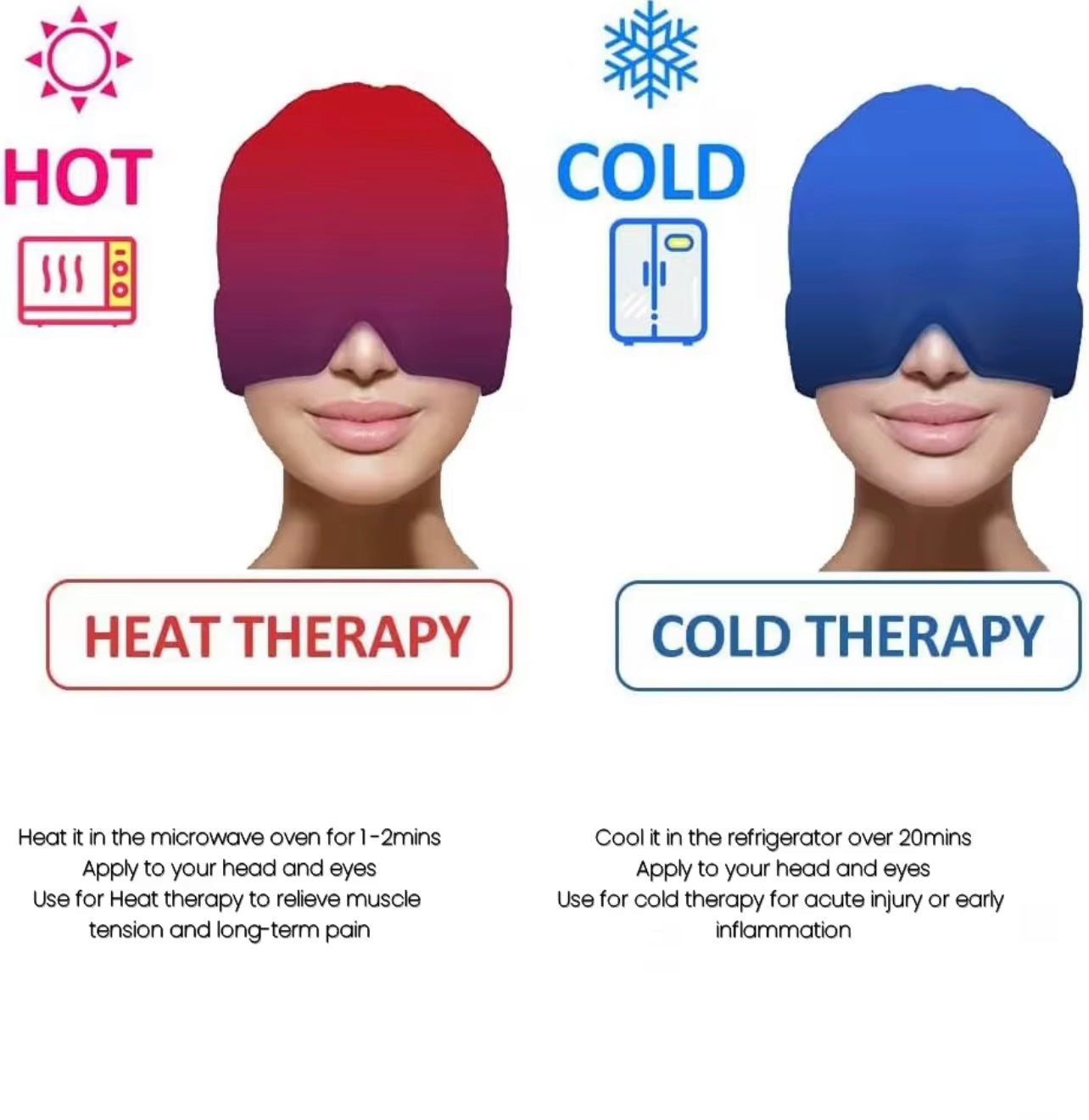 TikTok Famous 360° Therapy Green Cap – Headache & Stress Relief Mask