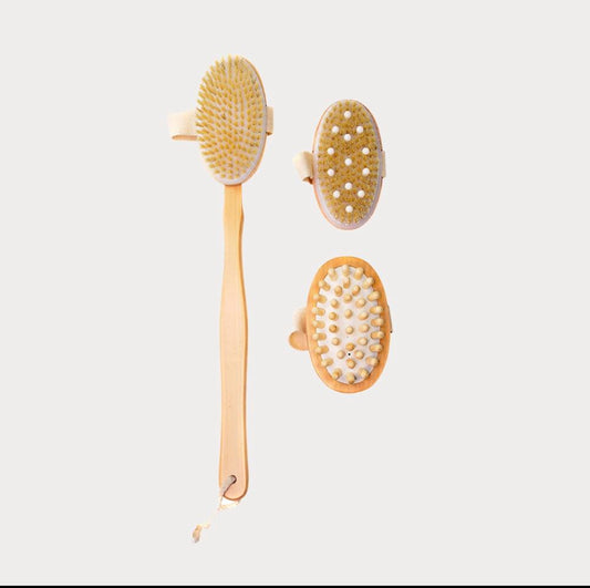 3-in-1 Dry Brushing & Lymphatic Massage Body Brush Set
