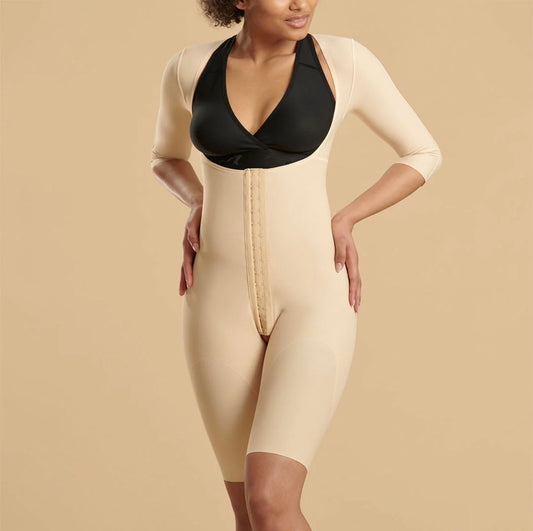Stage 1 Reinforced Compression Bodysuit with Sleeves – Short Length BBL Recovery