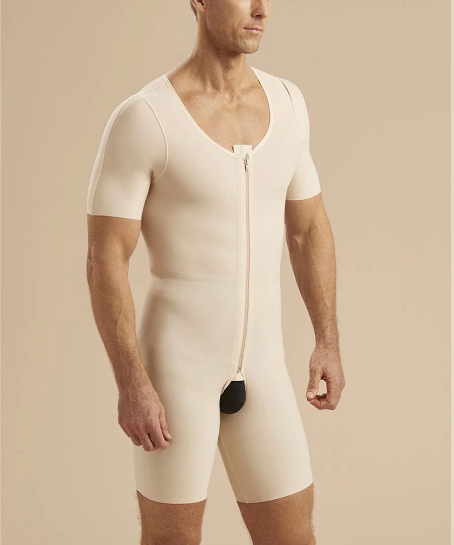 Stage 1 Short-Sleeve Compression Bodysuit – Mid-Thigh BBL Recovery