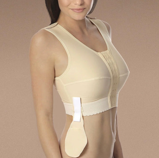 Post-Surgery Drain-Support Compression Vest – Zipper Front Recovery
