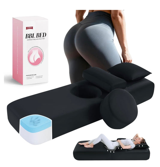 Premium Memory Foam BBL Recovery Bed Set – Headrest & Lumbar Support