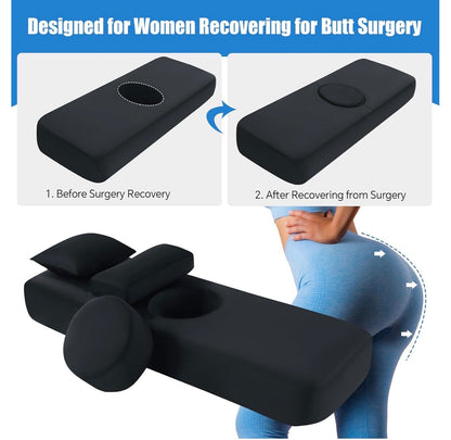 Premium Memory Foam BBL Recovery Bed Set – Headrest & Lumbar Support