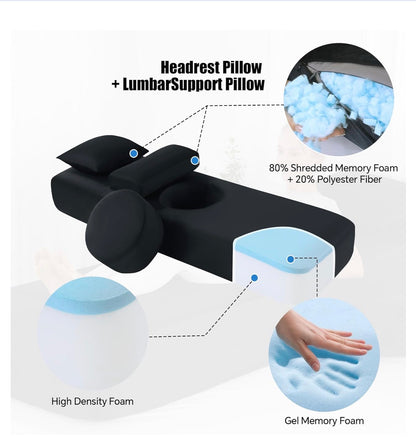 Premium Memory Foam BBL Recovery Bed Set – Headrest & Lumbar Support