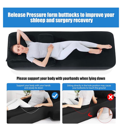 Premium Memory Foam BBL Recovery Bed Set – Headrest & Lumbar Support