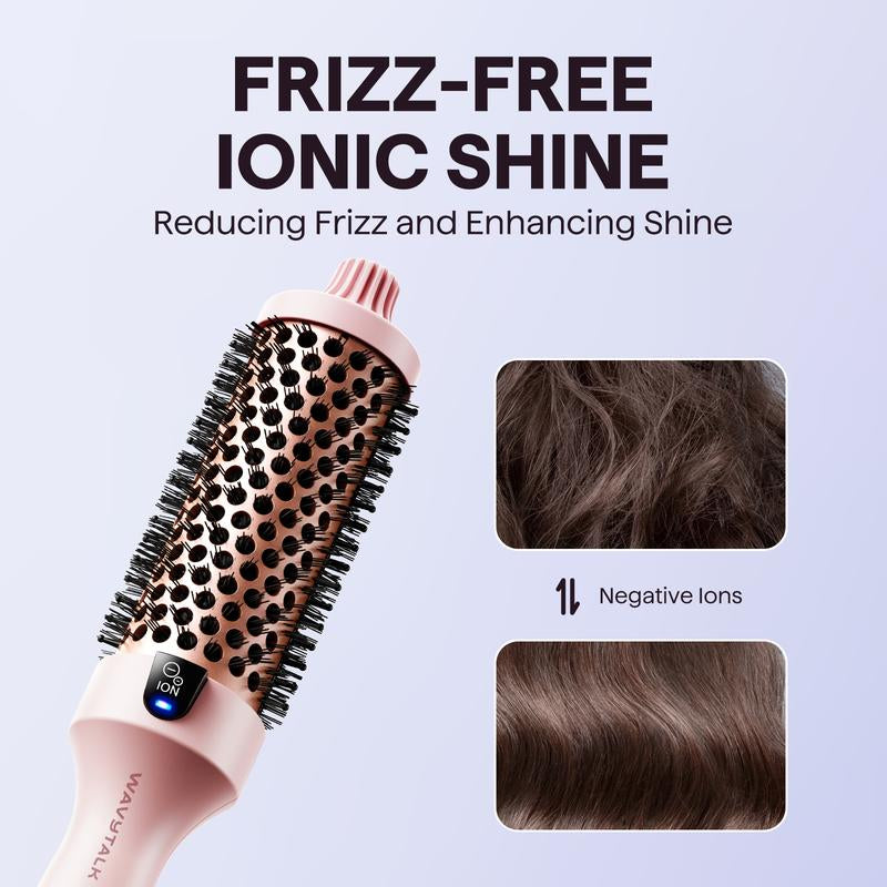 Wavytalk Blowout Boost Ionic Thermal Brush 1 1/2 Inch with LED Display, 300℉-420℉ for Different Hair Types, 120-240V Universal Voltage