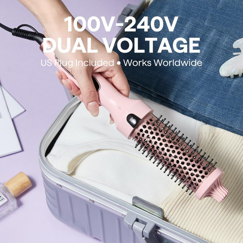 Wavytalk Blowout Boost Ionic Thermal Brush 1 1/2 Inch with LED Display, 300℉-420℉ for Different Hair Types, 120-240V Universal Voltage
