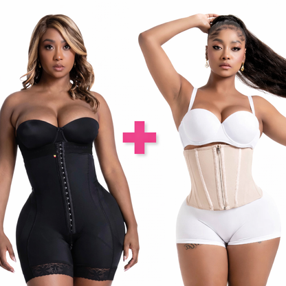 BBL & Lipo Essentials Bundle – Colombian Compression Shorts + Waist Trainer
